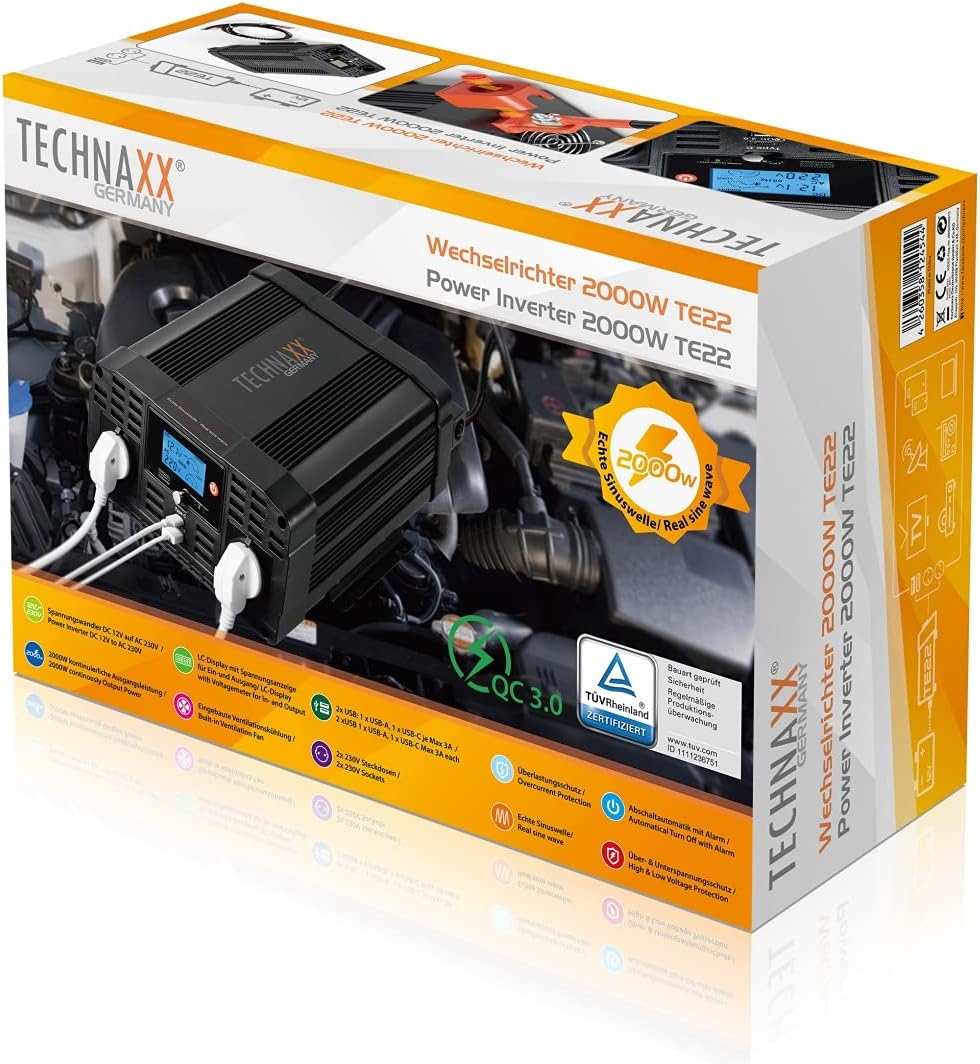 Technaxx voltage converter TE22 12 V/DC - 230 V/AC