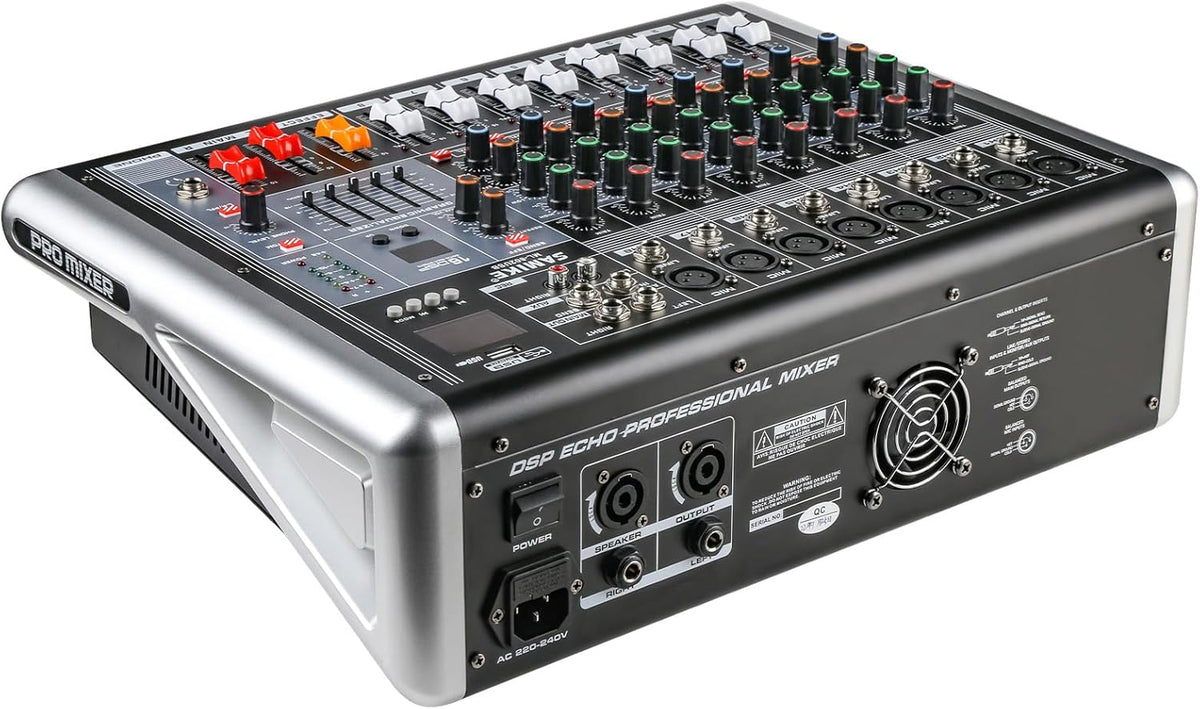 Powermixer met versterker Soundcraft audio mixer 8 kanaals, DJ profi audio interface, streaming muziek live, 2 * 300W geluidskaart 16 DSP reverb-types