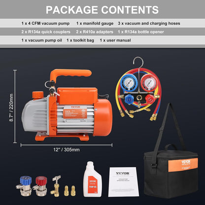 Vacuümpomp – Vacuüm Pomp – HVAC Pomp – Koelpomp – Aircopomp – Krachtige 128L/min Vrije Luchtverplaatsing – A2L Explosieveilige Ontwerp