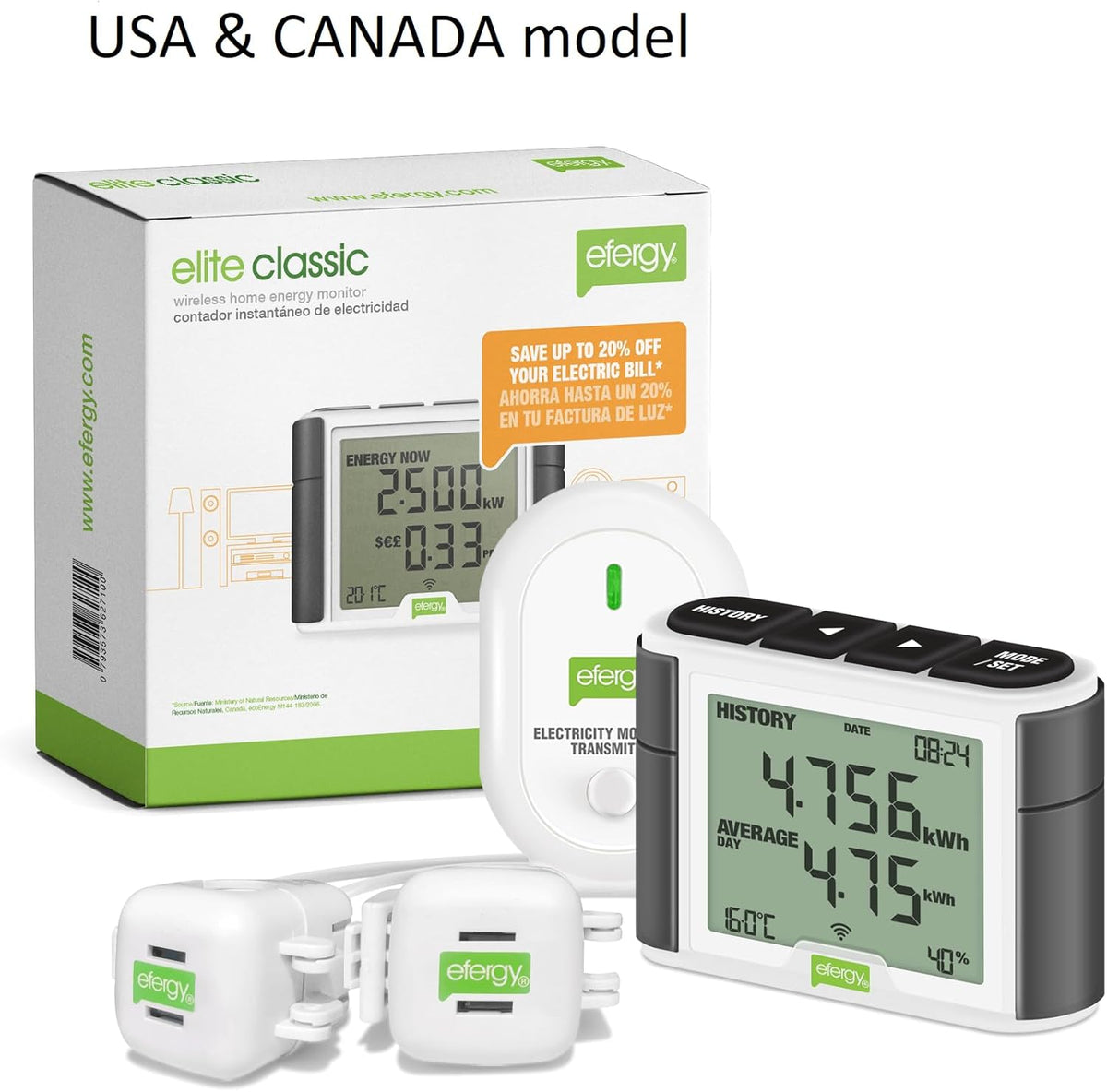 Efergy Technologies ELITE CLASSIC 4.0 energiemonitor voor thuis
