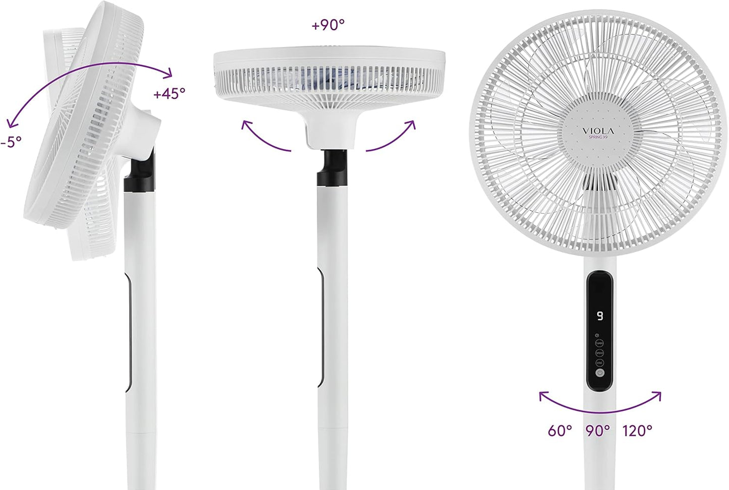Stille Staande Ventilator – Ventilator Met Afstandsbediening – Vloerventilator – Slaapkamer Ventilator – Woonkamer Ventilator – 9 Snelheden – 19 W Laag Stroomverbruik