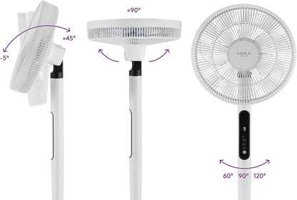 Stille Staande Ventilator – Ventilator Met Afstandsbediening – Vloerventilator – Slaapkamer Ventilator – Woonkamer Ventilator – 9 Snelheden – 19 W Laag Stroomverbruik