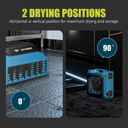 XPower Low Profile Air Mover Floor Fan Tapijt Dryer Blower met Power Outlets voor Waterschade Restoratie, Commercieel Reiniging en Plumbing Gebruik (PL-700A)