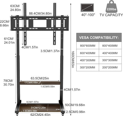 unho Tv-standaard, televisiestandaard met AV-planken voor 40-86 inch televisie