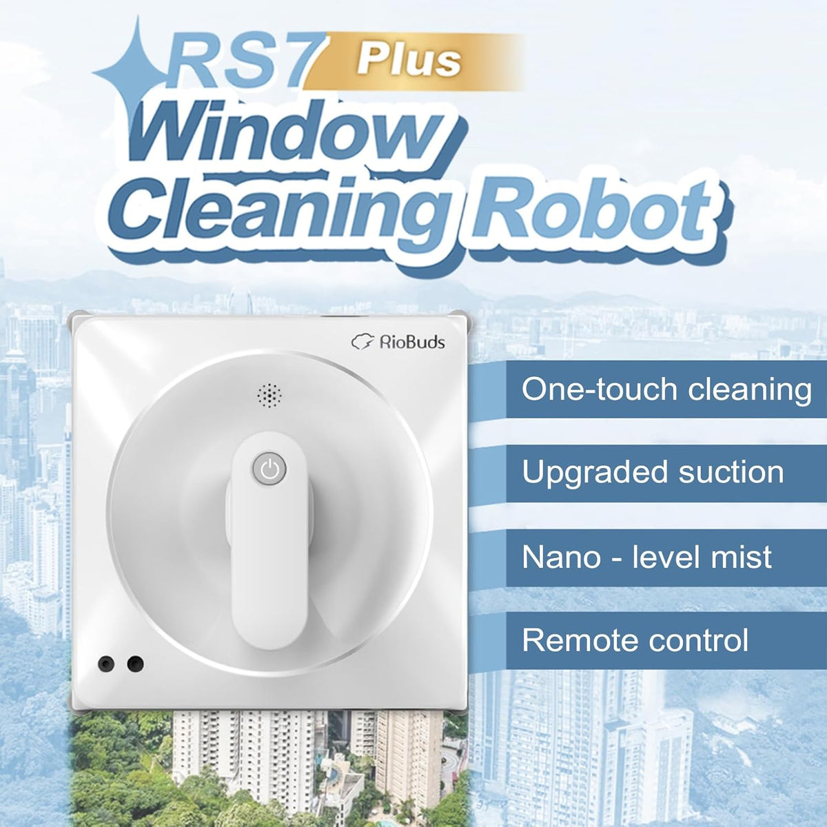 Raamreinigingsrobot – Ruitenreiniger – Glasreiniger – Schoonmaakrobot – Ruitenwasrobot – Dubbele Waterstralen Voor En Achter – 4300PA Krachtige Zuigkracht