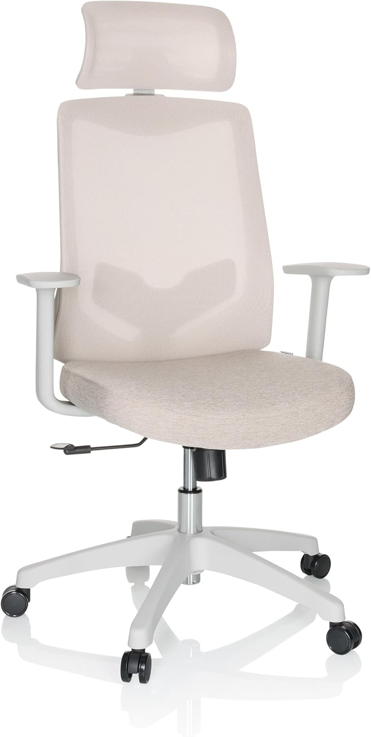 hjh OFFICE Thuisgebruik bureaustoel MIKEO W stof/netstof Beige