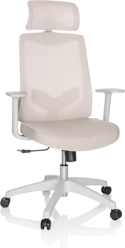 hjh OFFICE Thuisgebruik bureaustoel MIKEO W stof/netstof Beige