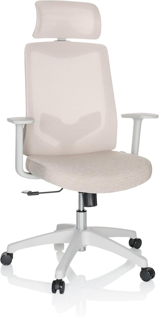 hjh OFFICE Thuisgebruik bureaustoel MIKEO W stof/netstof Beige