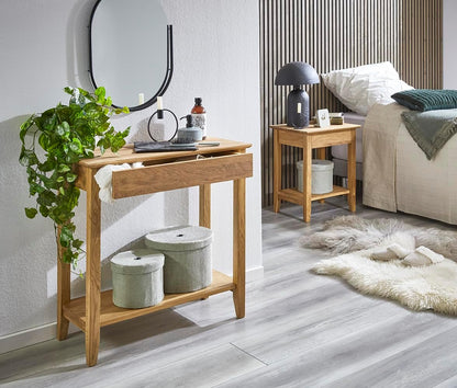 HAKU Console eiken, Massief hout - Maat: B 50 cm x H 60 cm x D 40 cm, Stijl: Traditioneel