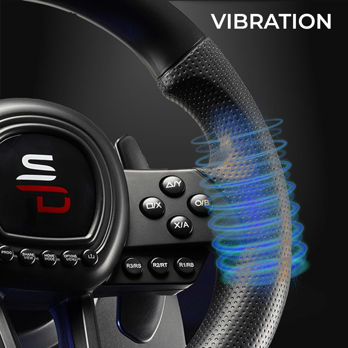 Gaming Stuur – Racestuur – Race Wheel – Simulatiestuur – Handmatig Schakelen – 3 Pedalen met Koppeling – Vibratie Feedback – Programmeerbare Schakelpeddels