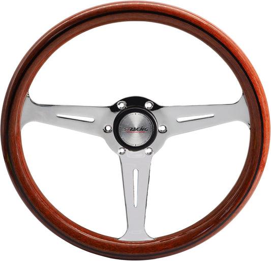 Sportief Houten Stuur – Stuurwiel – Sportstuur – Auto Stuur – Race Stuur – 350 mm Diameter – Nardi-Type Bevestiging
