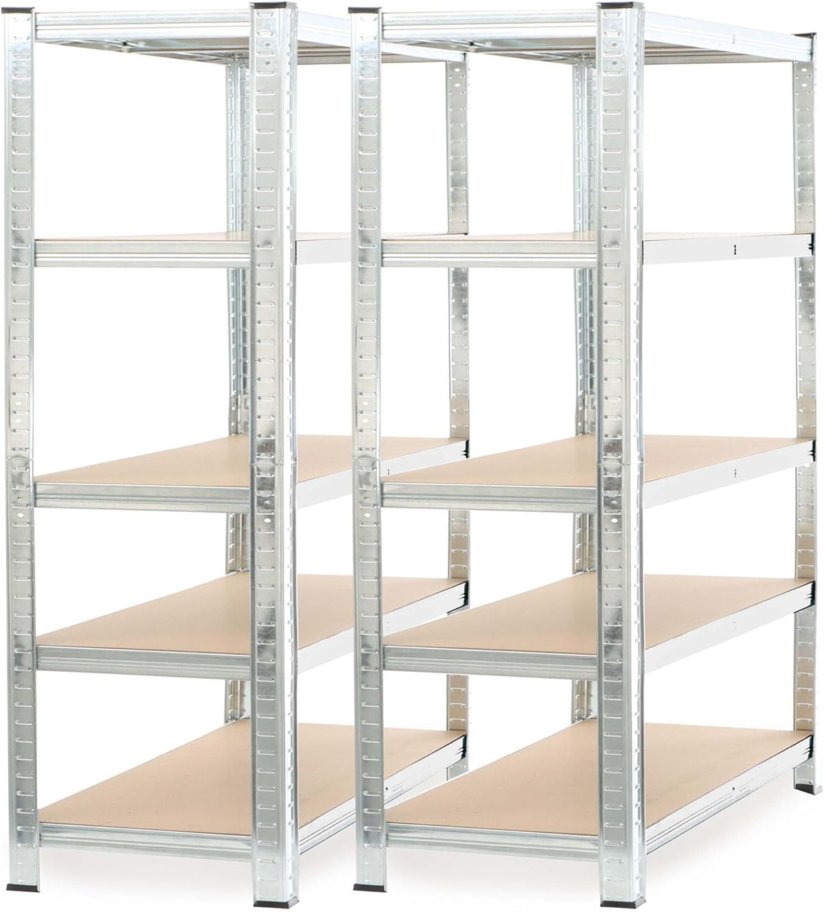 Wiltec 2x magazijnrek verzinkt 180x120x40 cm, totale draaglast 875 kg, stalen stellingkast, 5 planken