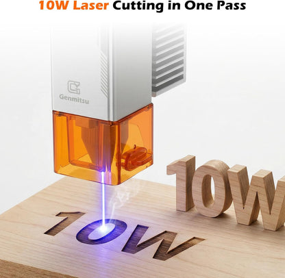 Genmitsu Lasermodule voor CNC-freesmachines, 10.000 mW, 435 nm voor 3020-PRO/3030-PROVer Ultra, 4040-PRO/PRO MAX, PROVer XL 4030 V1/V2/2X2/4X4, laserklasse 1