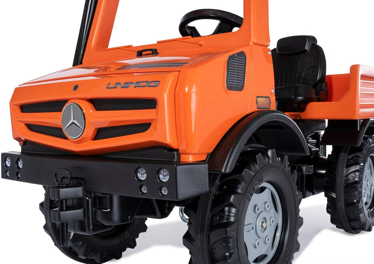 Rolly Toys Unimog Trappenauto, vanaf 3 jaar, met fluisterbanden en knipperlicht, voor kinderen vanaf 3 jaar, 038237