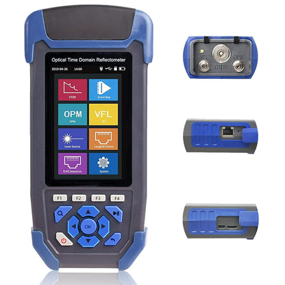 OTDR-Meetapparaat Vezel Optisch Kabel 9-in-1 Multifunctioneel 1310/1550nm 24/22dB 60KM Tijddomein Reflectometer VFL OPM OLS