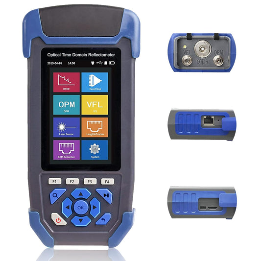 OTDR-Meetapparaat Vezel Optisch Kabel 9-in-1 Multifunctioneel 1310/1550nm 24/22dB 60KM Tijddomein Reflectometer VFL OPM OLS