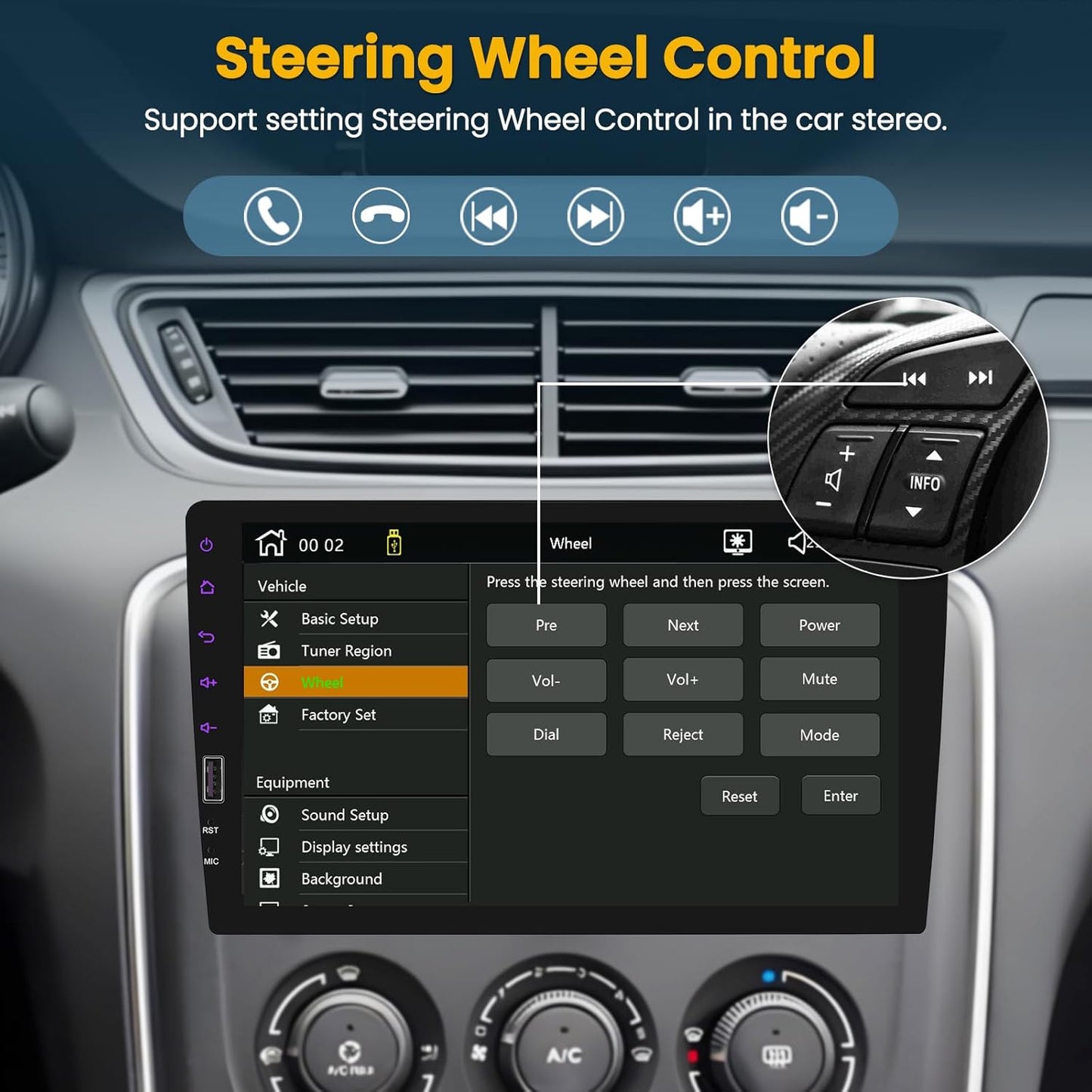 Hikity Autoradio 1 Din mit Wireless Carplay Android Auto Auto Radio Touch Display mit 9 Zoll Bildschirm Mirror Link FM USB SWC Autotadio Bluetooth mit Rückfahrkamera