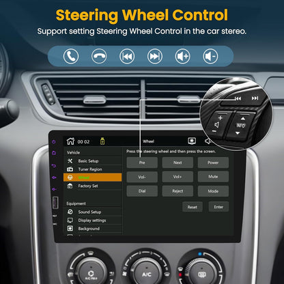 Hikity Autoradio 1 Din mit Wireless Carplay Android Auto Auto Radio Touch Display mit 9 Zoll Bildschirm Mirror Link FM USB SWC Autotadio Bluetooth mit Rückfahrkamera