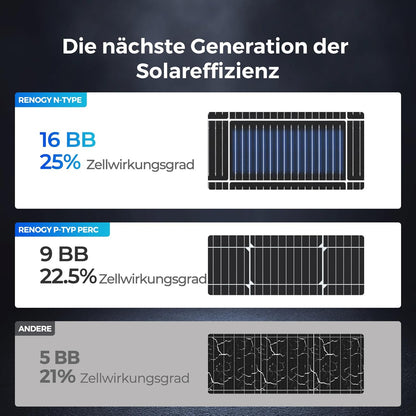 Renogy 16BB N-type 175 Watt 12V zonnepaneel 25% hoge efficiëntie, PV module oplader voor RV Marine Rooftop Farm batterij en andere off-grid toepassingen