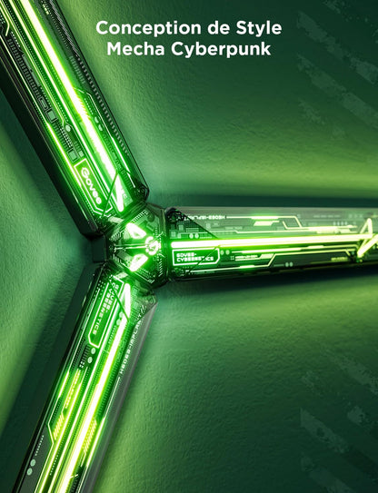 Govee LED Gaming Glide Wall Light, RGBIC Wall Lamp with DIY Cyberpunk Style Shapesand Multicolours, 60+ Scenes Lighting Effects, Smart Light Work with Matterand Alexa