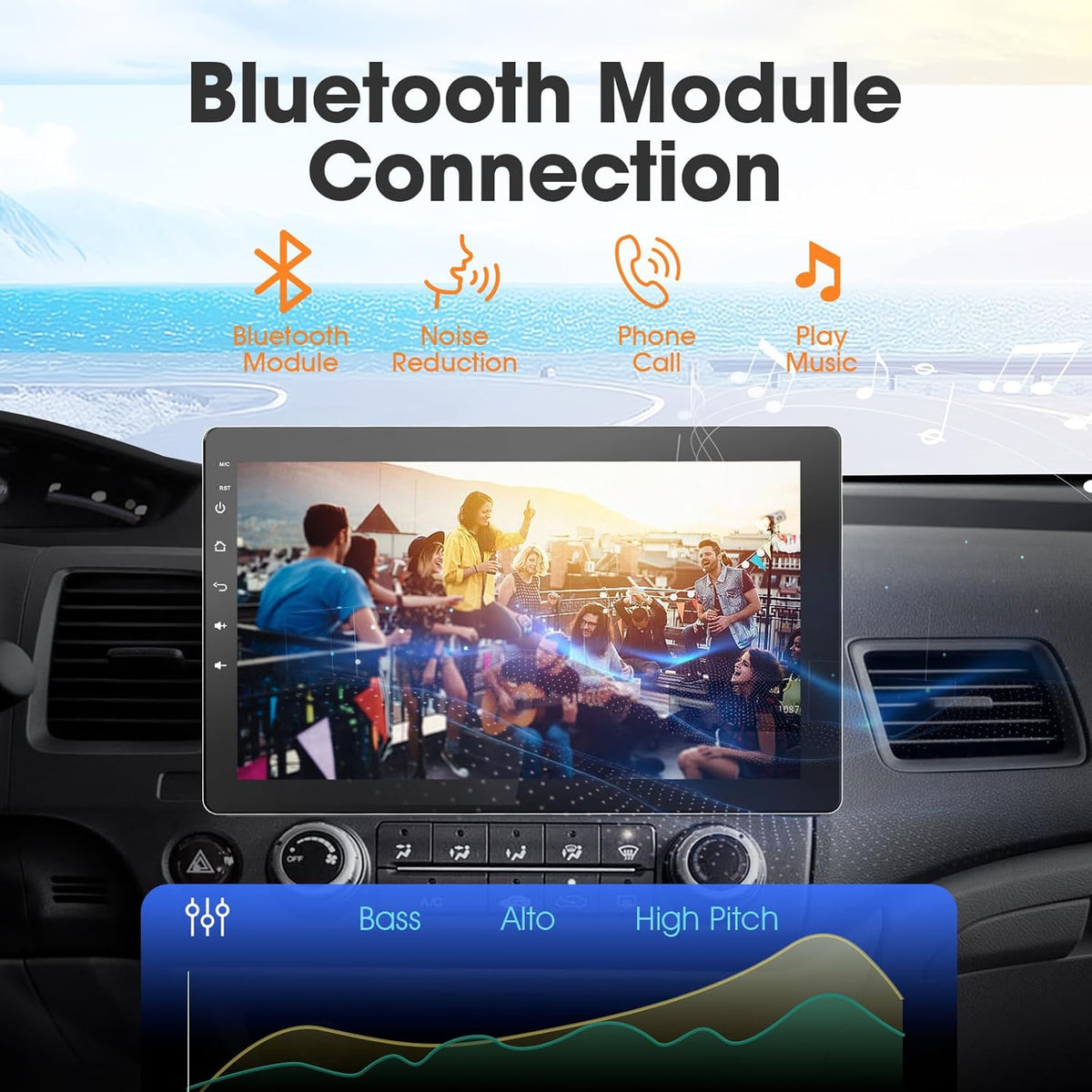360° Draaibare Autoradio – 1 DIN Autoradio – Bluetooth Stereo – Draadloze CarPlay – Android Auto – 10,1 Inch IPS Touchscreen – Ingebouwde 720P Achteruitrijcamera & Stembediening