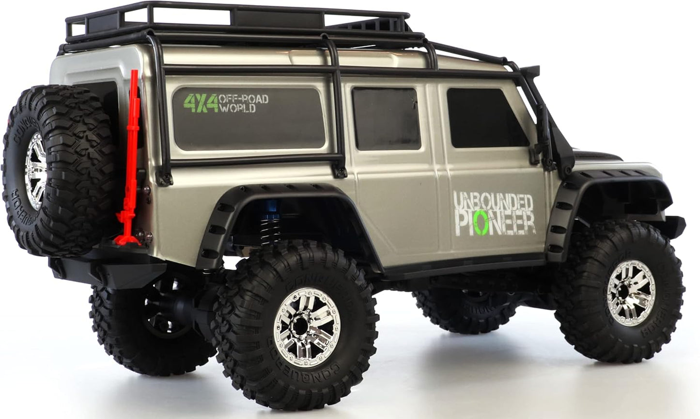 Amewi RC Dirt Climbing Pioneer SUV Crawler 4WD 1:10 RTR incl. afstandsbediening, accu en oplader, zilver