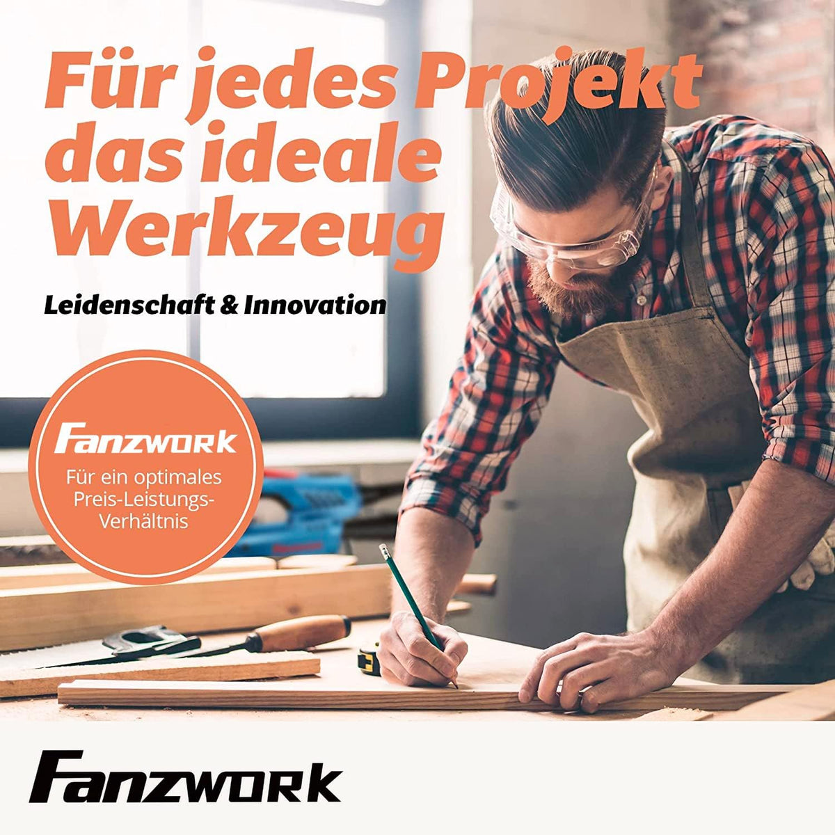 FANZTOOL Betonschuurmachine, betonfreesset met diamantslijpkop en afzuigkap (1500W/125 mm+)