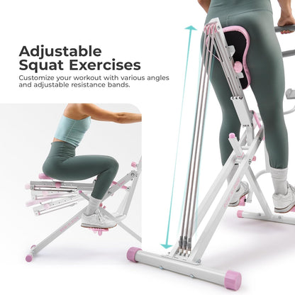 Multifunctionele Thuisfitnessmachine – Squattrainer – Krachttrainer – Fitnessapparaat – Workoutmachine – Verstelbare Weerstand – Inklapbaar Ontwerp