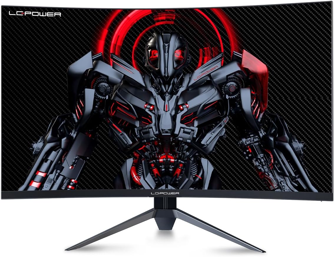LC-Power Gaming Monitor 27 inch gebogen 165Hz FHD VA-paneel, 1ms reactie, 1500R, contrast 3000:1, 103,7% sRGB, HDR, AMD FreeSync, HDMI2.0/DP1.4, VESA 100x100