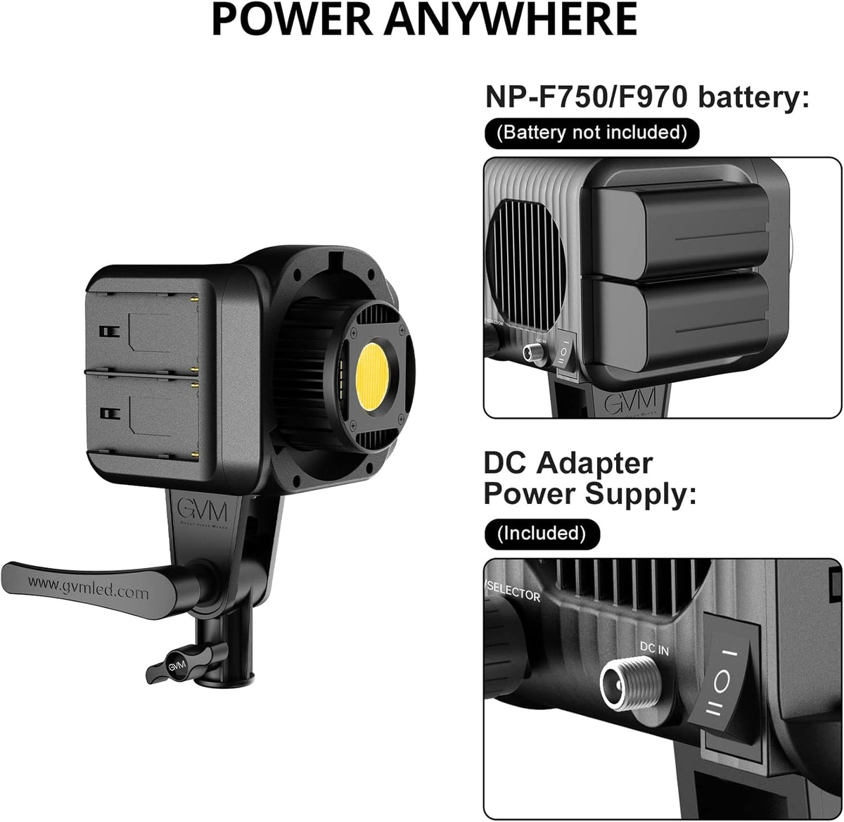 GVM 80W LED videolamp met softbox, app-bediening 2700K-7500K Bowens LED studiolicht continue verlichting, LED fotografie verlichting met 8 lichteffecten LED fotolamp voor studiovideo YouTube streaming