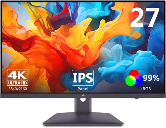 Z-Edge PC Monitor 27'' IPS 4K UHD (3840x2160), FreeSync, 16:9 LED Desktop Monitor, 60Hz, 5ms, 2*HDMI2.0 & 2*DP1.4, Adjustable Tilt, Ultra-Realistic Colors &Ultra Slim (DP Cable Included)