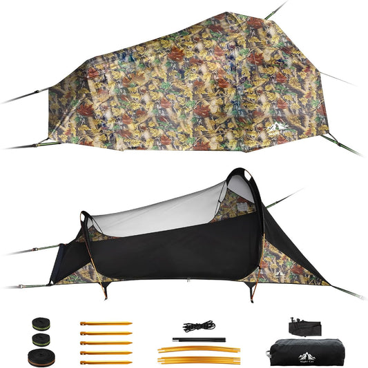 Night Cat Tent Hammock for 1 Seat: Portable Triangular Garden Hammock Waterproof Professional with Mosquito Net for Camping Travel
