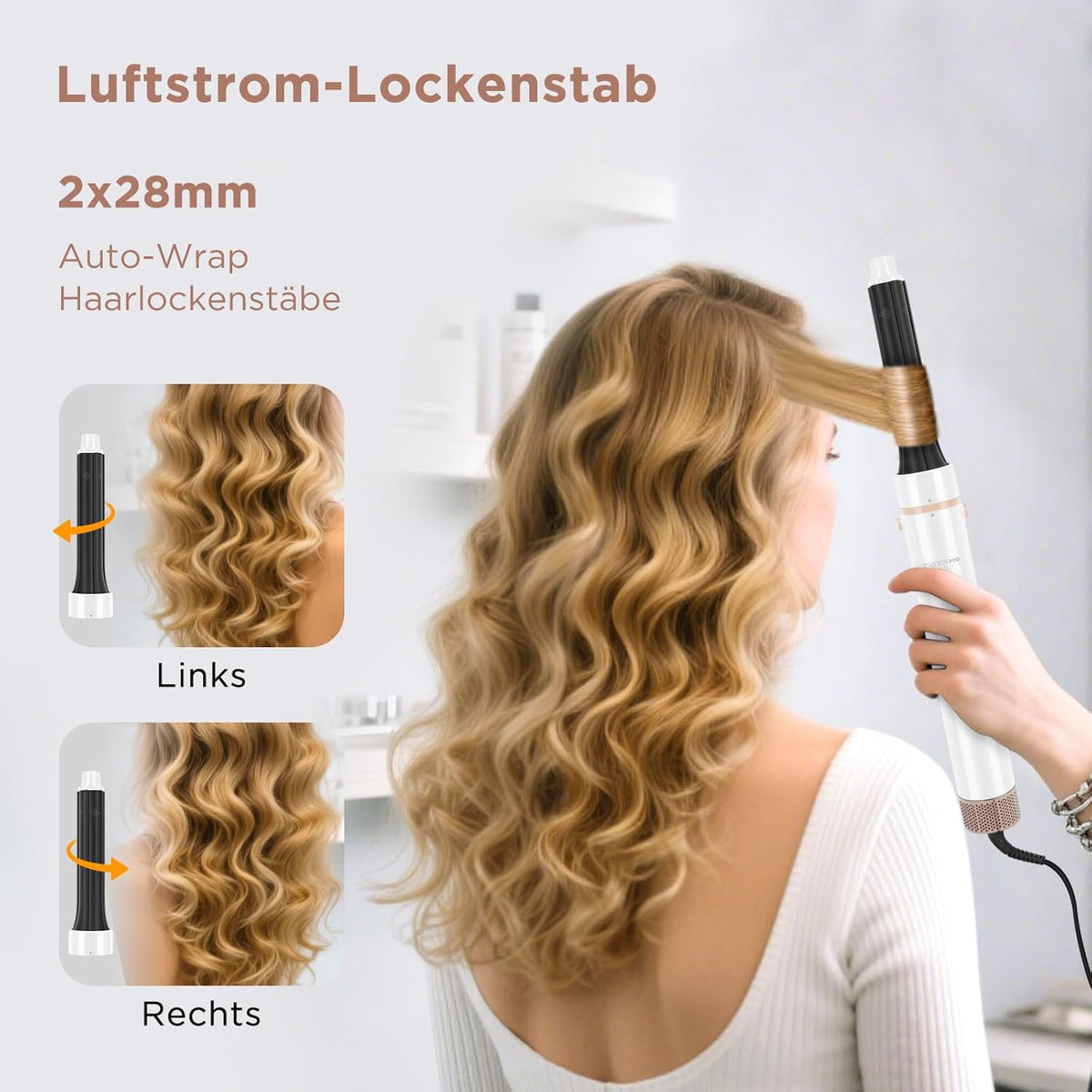 PARWIN PRO BEAUTY 5-in-1 airstyler, haarstyler, haardroger, warme luchtborstelset