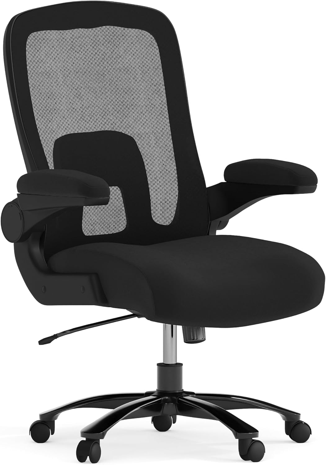 Flash Furniture Grote en hoge bureaustoel | Zwarte Mesh Executive Draaibare Bureaustoel met Lumbale en Rugsteun en Wielen