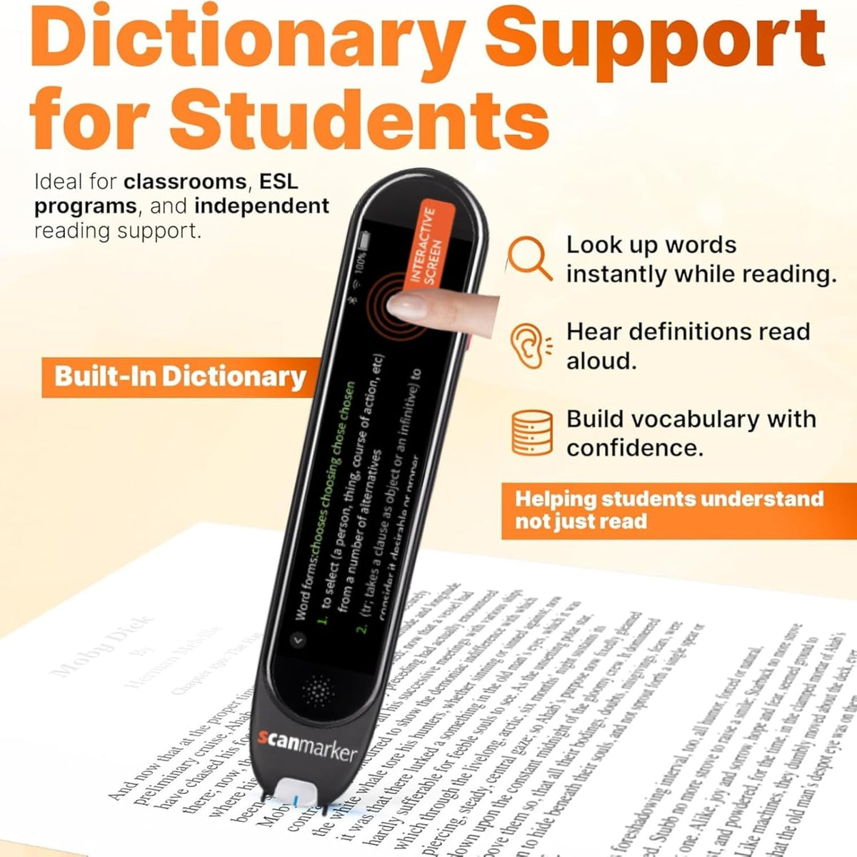 Scanmarker Pro | Vertaler-scanner en tekstlezer | Meertalige taalvertaler voor lezen, talen leren en ondersteuning bij dyslexie
