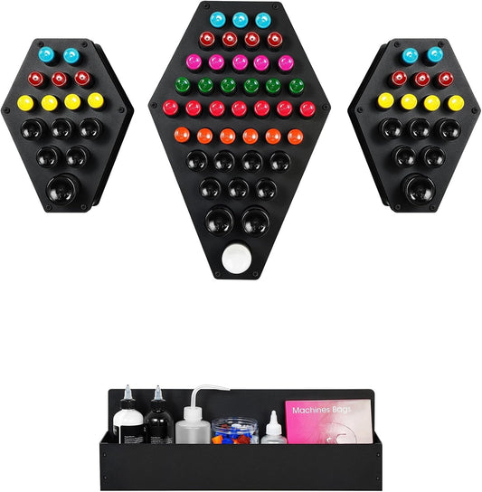 POARMEEY Tattoo Inkt Rack Tattoo Houder, 68 Gaten Tattoo Permanente Make-up Pigment Inkt Flessenhouder Stand Rack Organizer