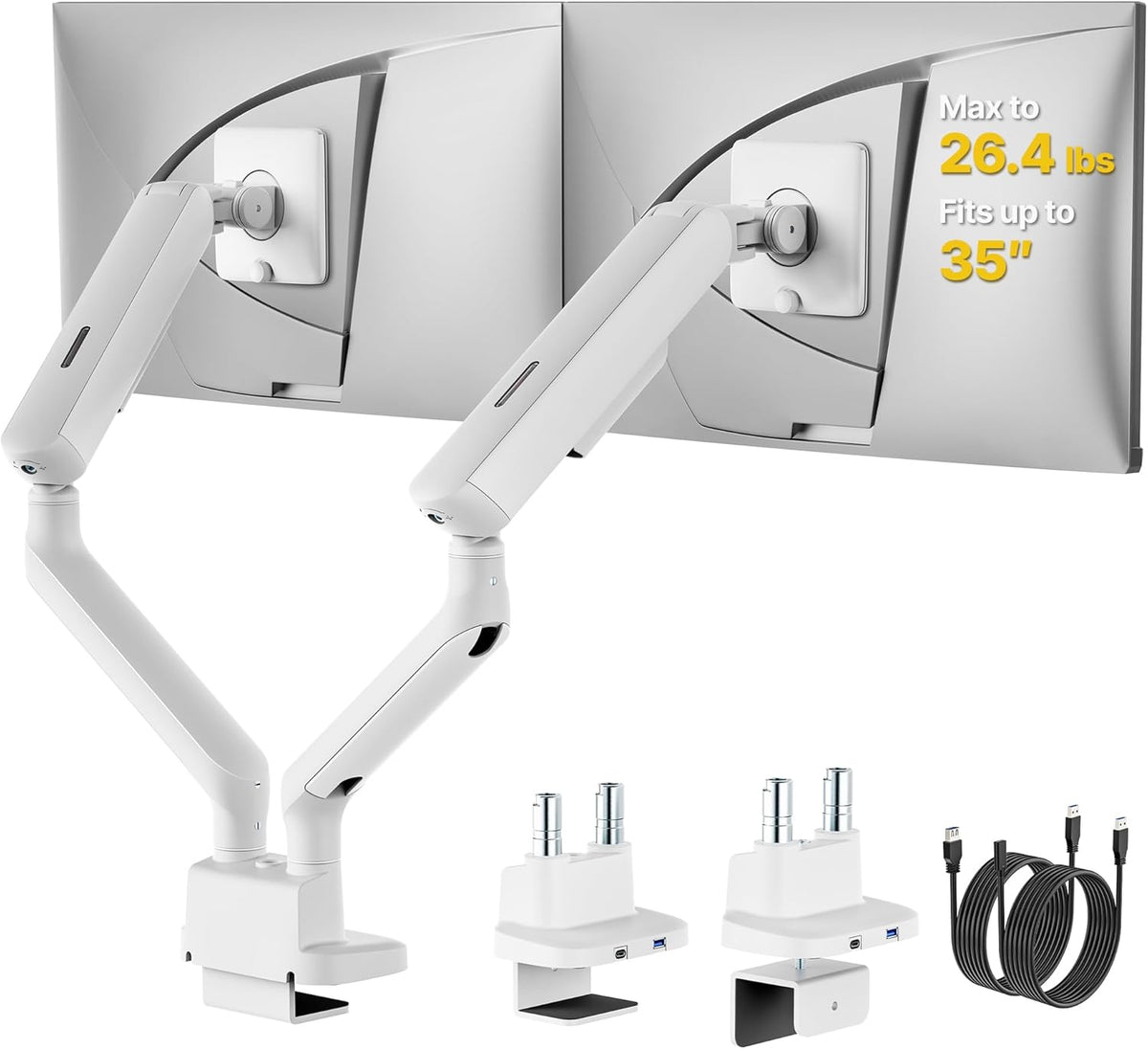 monTEK Dual Monitor Stand Mount met USB voor 17"-40" schermen