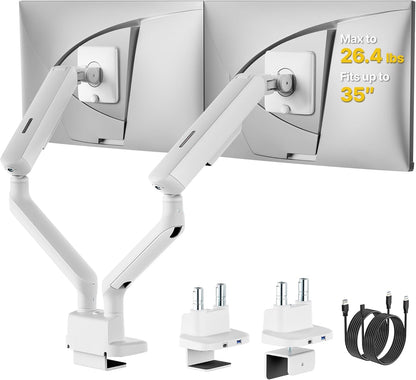 monTEK Dual Monitor Stand Mount met USB voor 17"-40" schermen