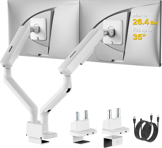 monTEK Dual Monitor Stand Mount met USB voor 17"-40" schermen