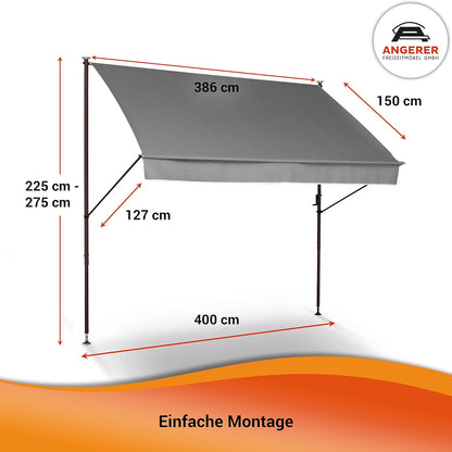 Angerer Klemluifel Style 400 cm stijl antraciet