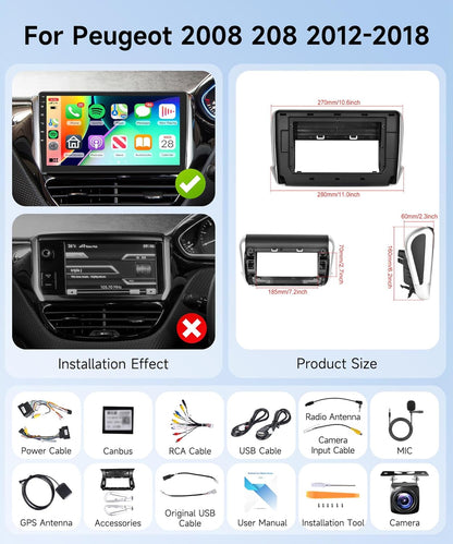 Autoradio – Auto Stereo – Multimedia Speler – Inbouw Radio – 2 Din Headunit – 10,1 Inch Touchscreen – Draadloze CarPlay & Android Auto – 4G + 64GB Opslag