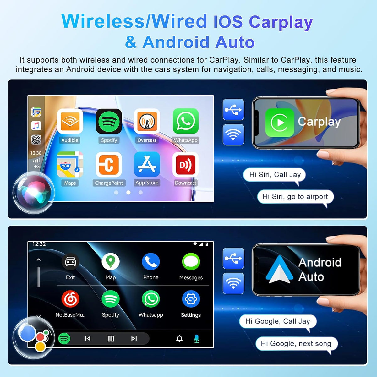 4+64G Wireless Carplay Android 13 autoradio 2 Din voor Fiat Ducato 06-23 10 inch autoradio met Android Auto Navi GPS WIFI Mirror Link Bluetooth/WiFi/GPS/FM RDS Radio/SWC achteruitrijcamera