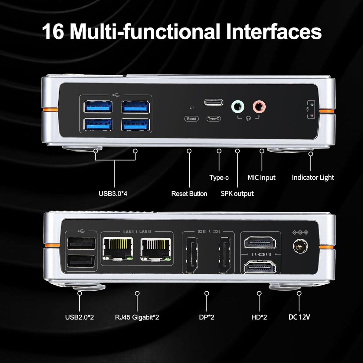 Mini PC, 12th in-tel N100 processor (up to 3.4GHz) 4C/4T mini desktop PC, 16G DDR5, 500GB SSD, Triple Display 4K UHD HD/Wi-Fi6/BT5.2/RJ45/WOL/Auto Power On - QUORE