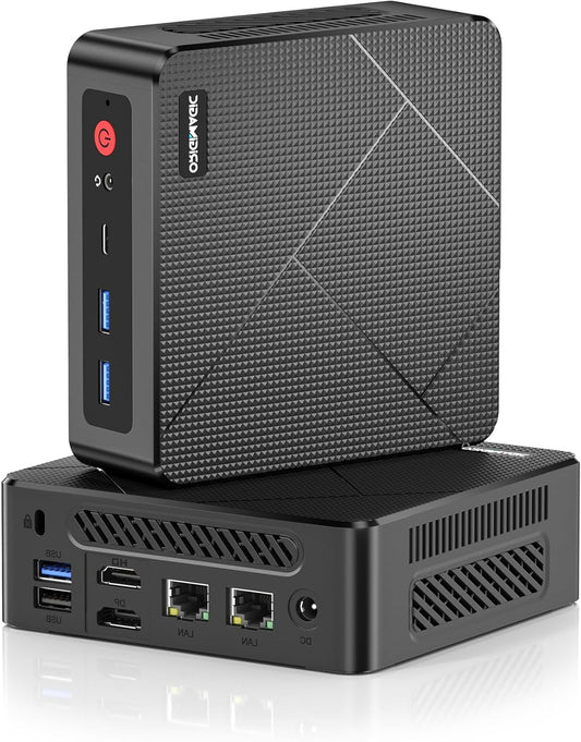 C4 Mini PC with Ryzen 5 3550H Processor (up to 3.7GHz), 16GB RAM 512GB SSD, Triple Display Support/USB 3.2/Dual RJ45 LAN/Wi-Fi 5/BT 5.0, Mini Desktop PC for Home Office - QUORE