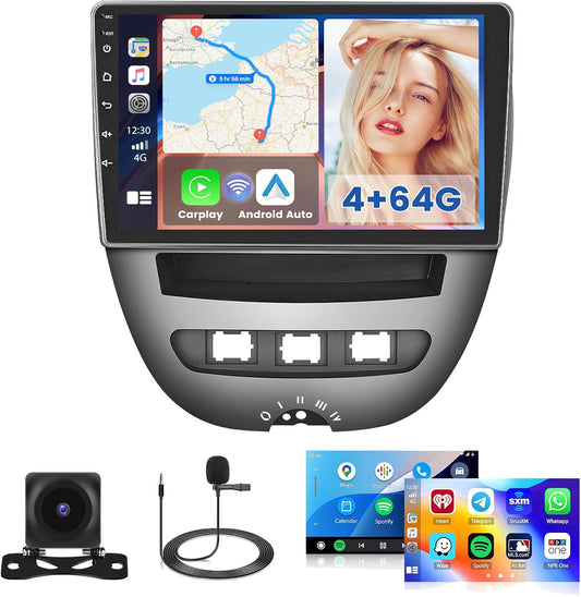 Android Autoradio – Autoradio 2-DIN – Multimedia Speler – Navigatiesysteem – Touchscreen Radio – 10 Inch Scherm – Draadloze CarPlay & GPS Navigatie – 64 GB Opslag & 4G WiFi - QUORE