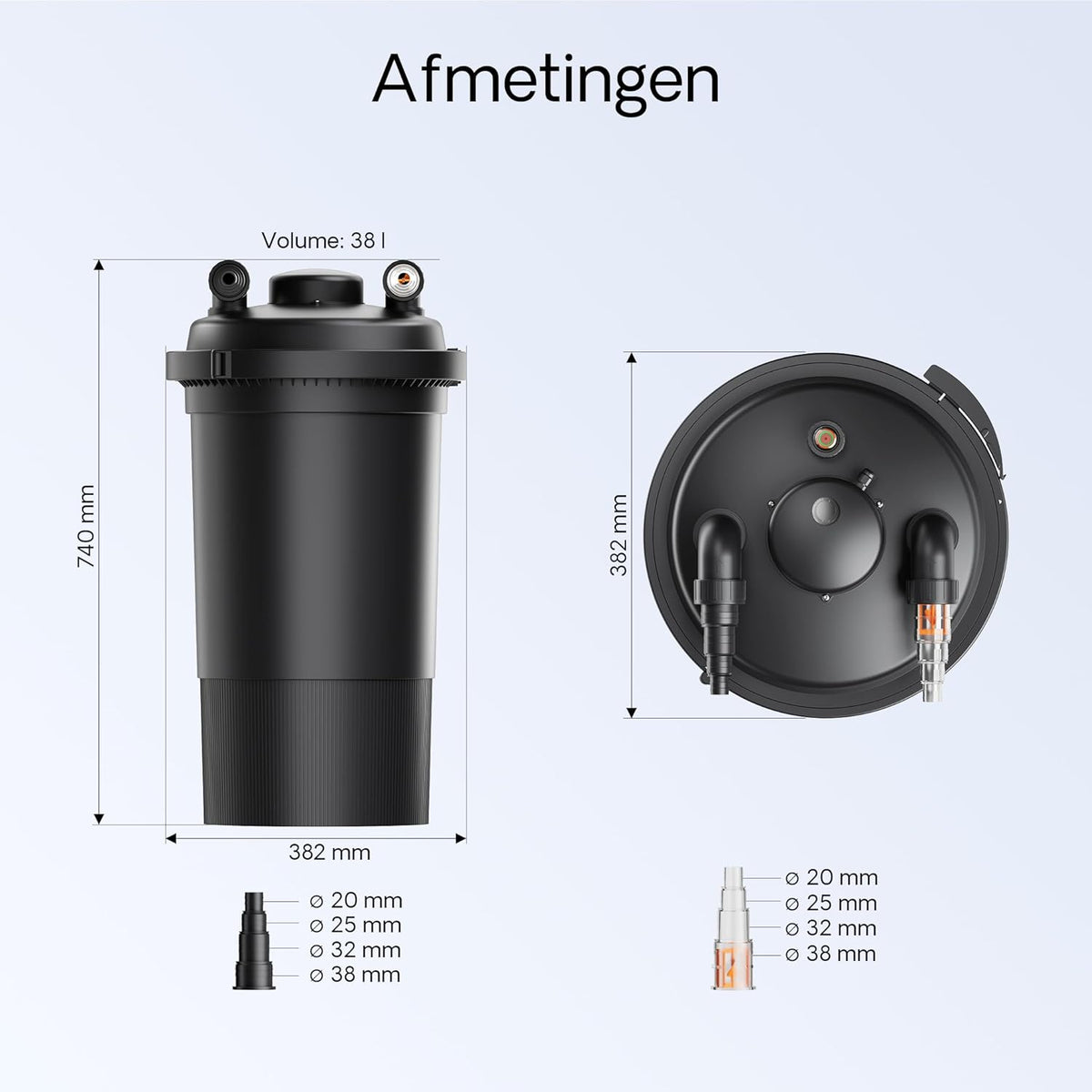 SunSun CPF-500 drukvijverfilter met UVC 18 W vijverzuiveraar voor vijvers tot 30000 L
