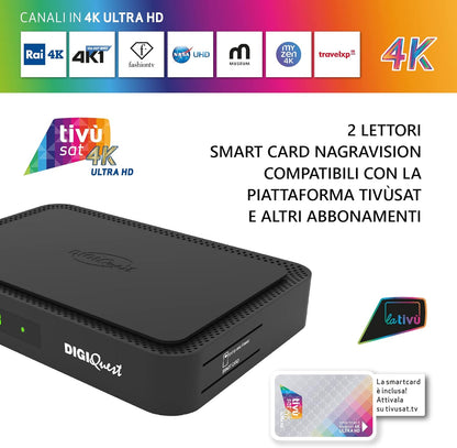 DIGIQUEST Combo 4K Tivâsat, Q90, DVB-T2, DVB-S2 zwart
