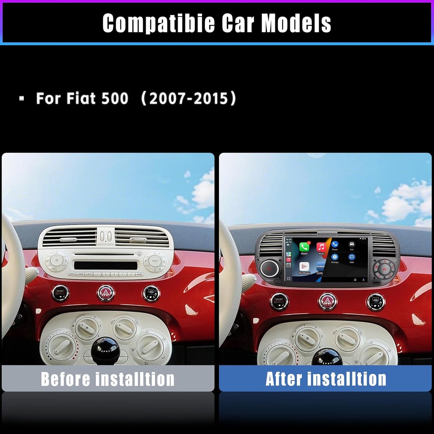 Autoradio – Auto Radio – 1-DIN Radio – 2-DIN Autoradio – Multimedia Radio – Touchscreen – Draadloos CarPlay & Android Auto