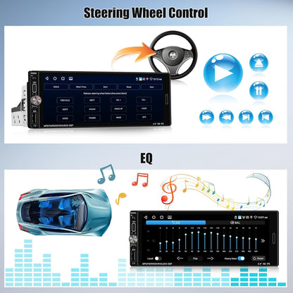 OiLiehu 2+32G Android 13 1-DIN Autoradio met Draadloze CarPlay & Android Auto, 6.9" IPS Radio met Scherm