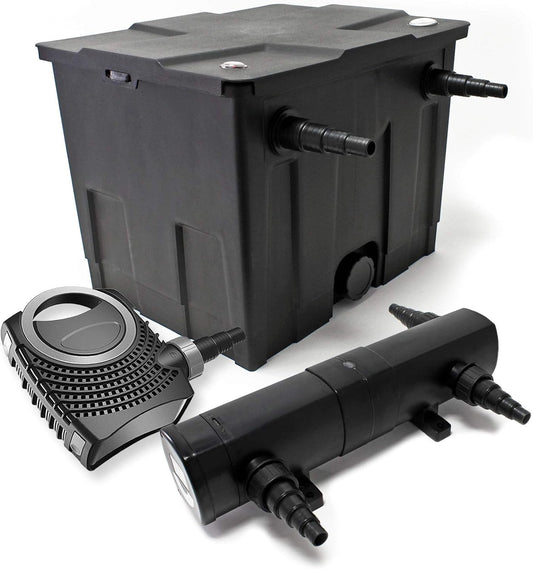 Set: Bio-vijverfilter set 12.000 l SuperEco vijverpomp 80 W UVC-unit 18 W